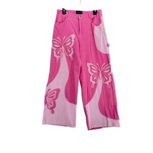 Butterfly Delia’s wide leg pink Y2K pants size Medium